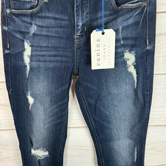 Eunina Jeans Medium Wash Mid Rise Skinny Ankle Length Jeans Size 5 - Picture 2 of 10